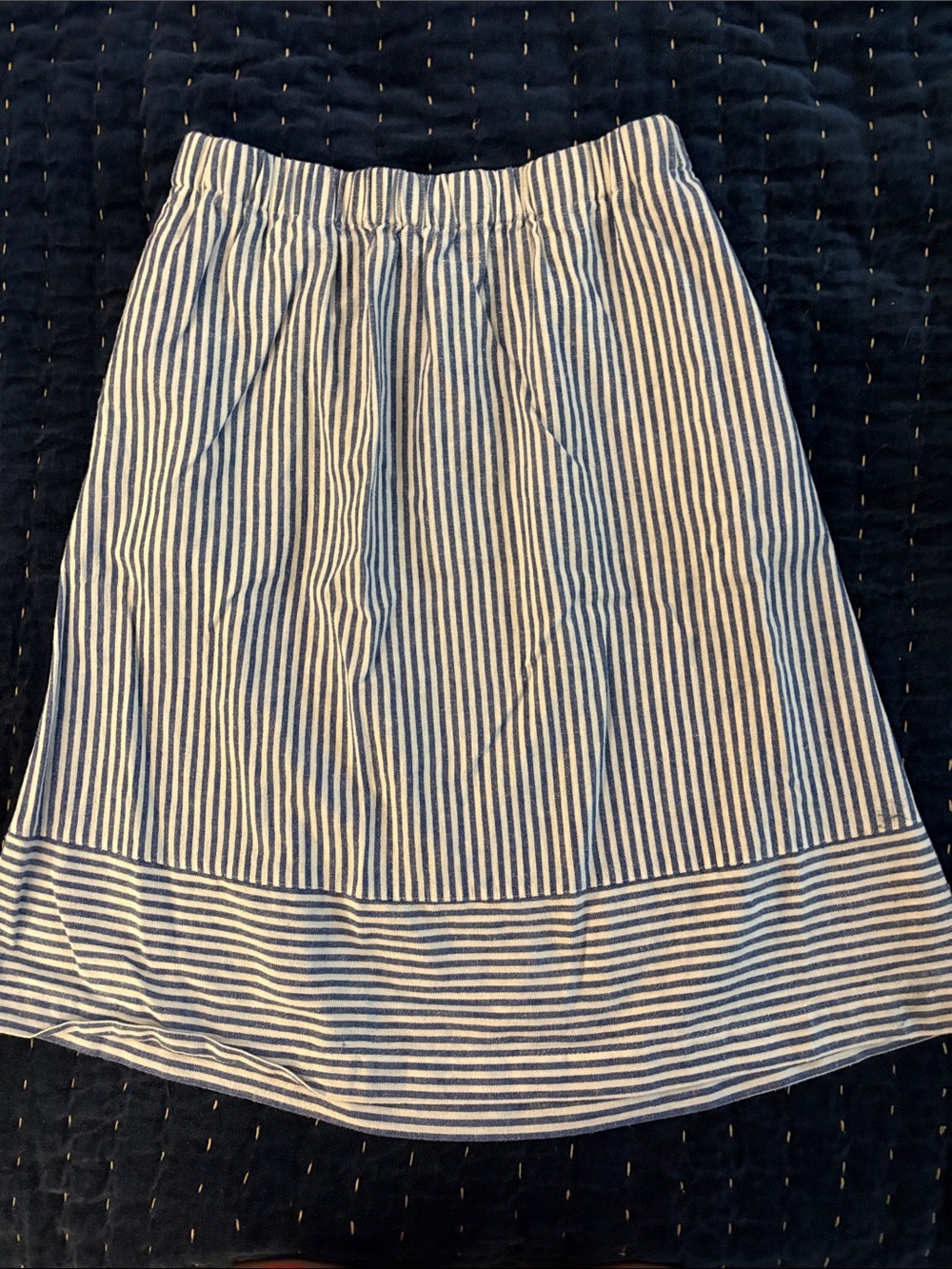 J. Crew Blue and White Striped A line  Skirt